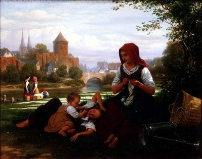 Il campo di candeggio, XIX secolo da Friedrich Edouard Meyerheim