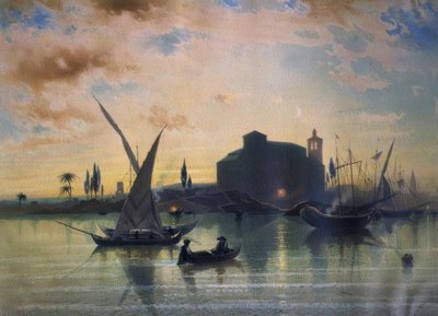SPAGNA – VISTE DI SIVIGLIA – IL GUADALQUIVIR – 1867 da Friedrich Eibner
