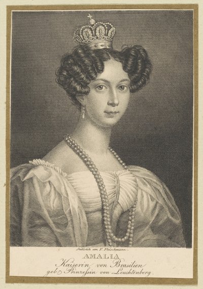 Amélie di Leuchtenberg 1812-1873, Imperatrice del Brasile, 1830 da Friedrich Fleischmann