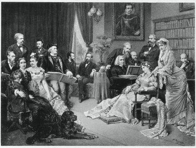 Richard Wagner e Liszt a Bayreuth con Cosima e Siegfried - dopo Fritz Georg Papperitz da Friedrich Georg Papperitz