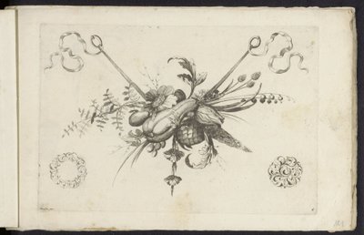 Festone con fiori, foglie e frutti da Friedrich Jacob Morisson