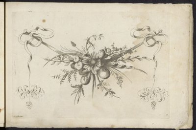 Festone di frutti, foglie e fiori (Unterschidliche neue Feston von Blumen und Früchten) da Friedrich Jacob Morisson
