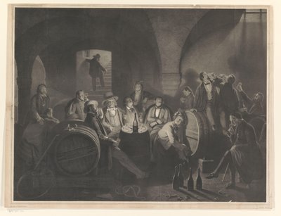 Compagnia di uomini che bevono in una cantina da Friedrich Jentzen
