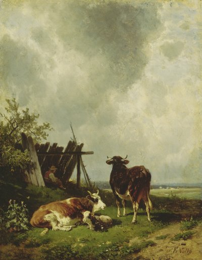 Le mucche, XIX secolo da Friedrich Johann Voltz