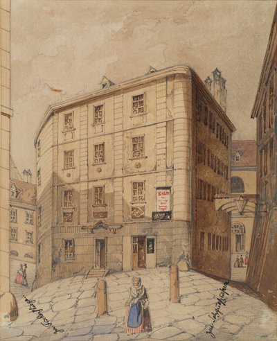 La strada verso Fischerstiege o la caserma di Salzgries a Vienna da Friedrich Leibold