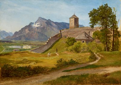 La caserma militare e la torre di Giuseppe sul Mönchsberg di Salisburgo da Friedrich Loos