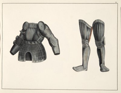 Armatura, tavola da A History of the Development and Customs of Chivalry, di Dr. Franz Kottenkamp, pubblicato da Carl Hoffmann, 1842 da Friedrich Martin von Reibisch