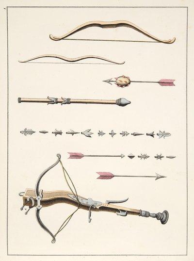 Archi e frecce del XIV-XV secolo, tavola da 
