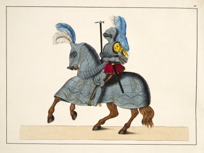 Cavaliere e cavallo in armatura, tavola da 
