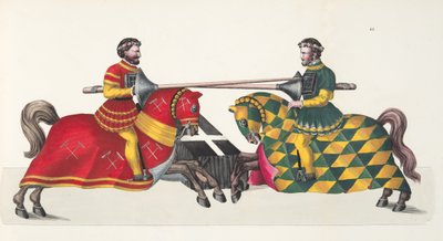 Due cavalieri a un torneo, tavola da 