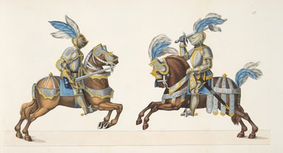 Due cavalieri in un torneo, tavola da 