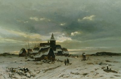 Un villaggio nella neve da Friedrich Nicolai Joseph Heydendahl