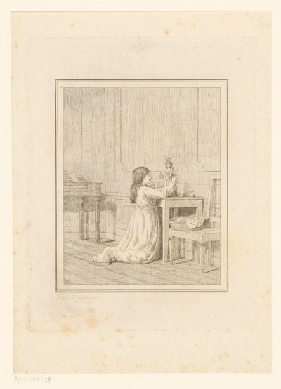 Ragazza con bambola da Friedrich Rehberg