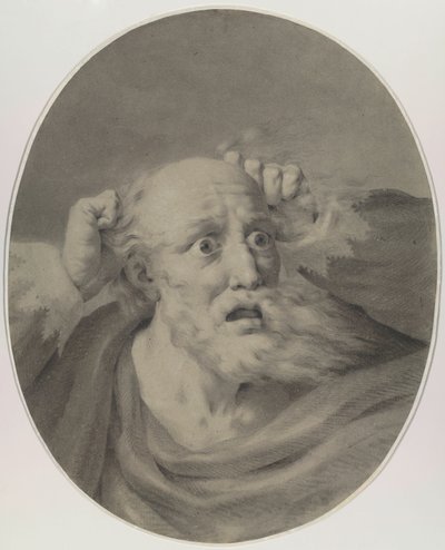 Vecchio con barba, che si arruffa i capelli da Friedrich Rehberg