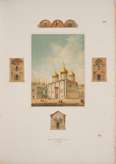 La Cattedrale della Dormizione nel Cremlino di Mosca, 1850 da Friedrich Richter