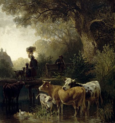 Lavandaia al ruscello da Friedrich Voltz