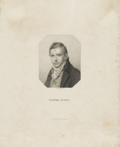 Ritratto del romanziere storico e poeta Sir Walter Scott 1771-1832, ca 1825 da Friedrich Wilhelm Bollinger