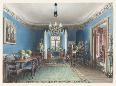 La stanza blu, Schloss Fischbach, 1846 da Friedrich Wilhelm Klose