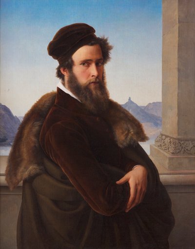 Uomo barbuto Jacob Becker, chiamato Becker von Worms, 1832 da Friedrich Wilhelm von Schadow
