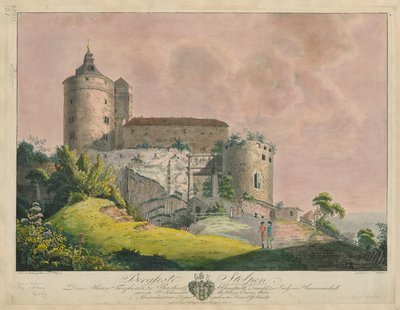 Bergfeste Stolpen, c.1800 da Friedrich or Johann Friedrich Wizani