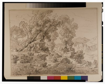Fauno e ninfa in un paesaggio arcadico da Friedrich the Elder Preller