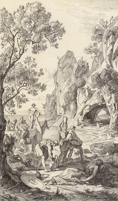 Il ritorno di Ulisse a Itaca da Friedrich the Elder Preller