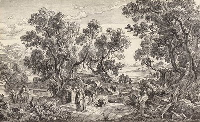 Nausicaa e Ulisse (incisione) da Friedrich the Elder Preller