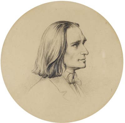 Ritratto del compositore Franz Liszt da Friedrich the Elder Preller