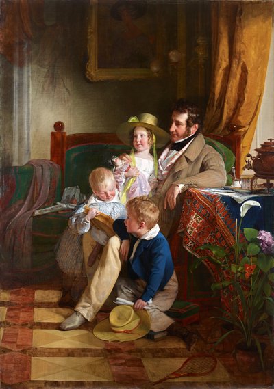 Rudolf von Arthaber e i suoi figli Rudolf, Emilie e Gustav da Friedrich von Amerling