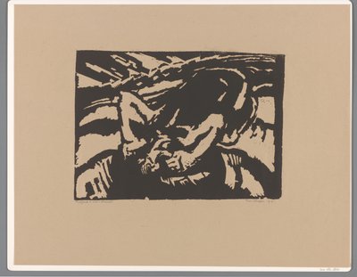 Uomo inginocchiato da Frits van den Berghe (signed by artist)
