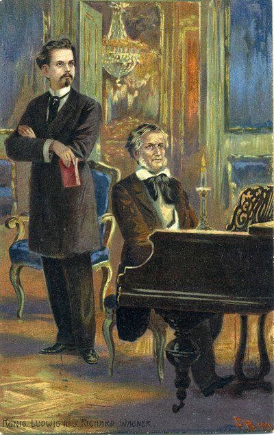Wagner e Re Ludwig II, c.1900 da Fritz Bergen