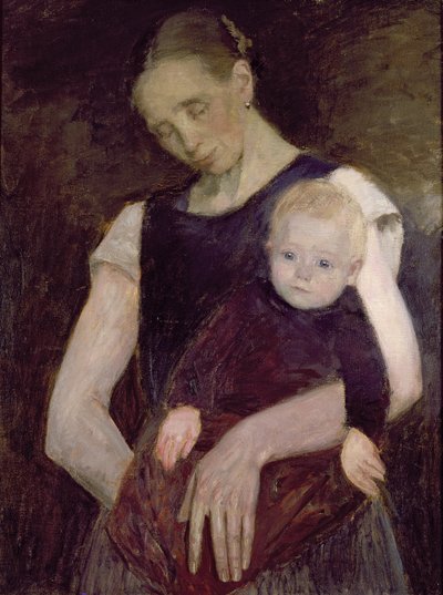Contadina e bambino da Moor da Fritz Mackensen