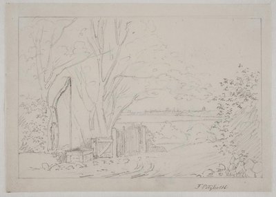 Paesaggio con pozzo a bilanciere in primo piano da Fritz Petzholdt