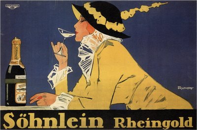 pubblicità per vino spumante Sohnlein Rheingold da Fritz Rumpf