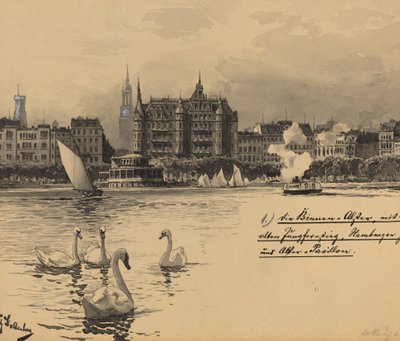 Binnenalster mit Jungfernstieg da Fritz Stoltenberg