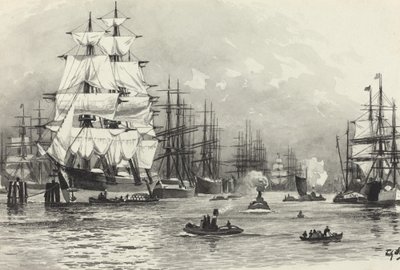 Porto con veliero da Fritz Stoltenberg