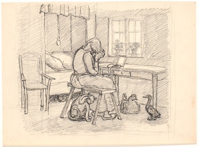 La vecchia intreccia i capelli da Fritz Syberg