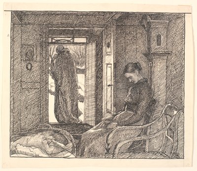 E la madre guardò il suo grembo, e le lacrime le scorrevano sulle guance... da Fritz Syberg
