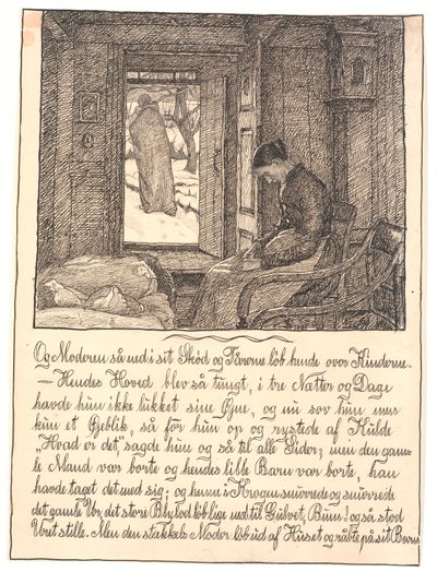 E la madre guardò in grembo, e le lacrime le scorrevano sulle guance... da Fritz Syberg