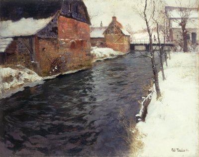 Paesaggio fluviale invernale, 1895 da Frits Thaulow