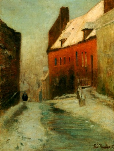 Scena di strada invernale, Montreuil, 1894 da Frits Thaulow
