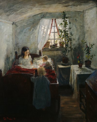 Interno con bambini da Fritz Thaulow