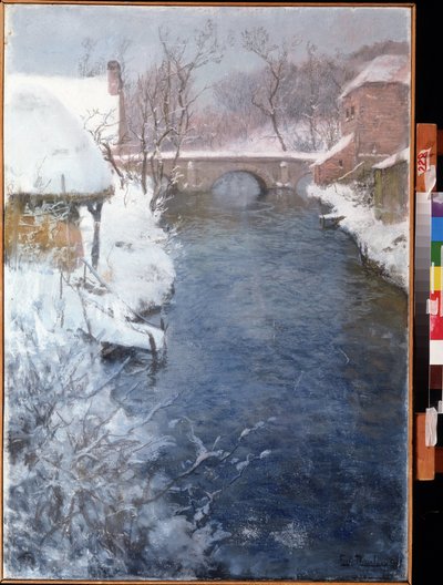 Paesaggio invernale con fiume da Fritz Thaulow