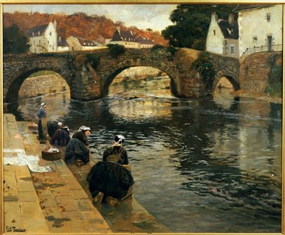 Lavandaie al mattino a Quimperle da Frits Thaulow