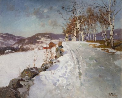 Paesaggio invernale a Lillehammer da Fritz Thaulow