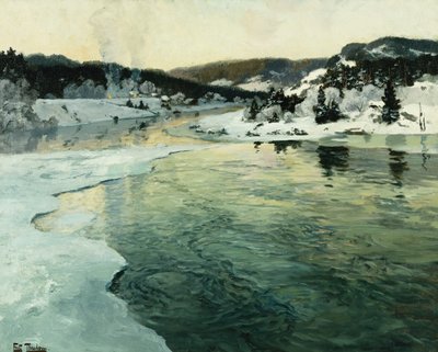Inverno sul Fiume Mesna vicino a Lillehammer da Frits Thaulow