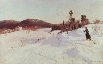 Inverno con sciatore da Fritz Thaulow