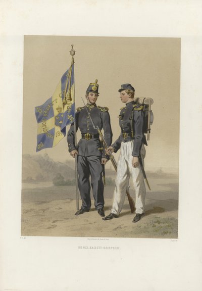 Illustrazione tratta dal libro Gli eserciti svedesi e norvegesi, e le loro flotte nelle attuali uniformi di Dardel, Fritz von e pubblicato da Bonnier (se, 1863) da Fritz von Dardel