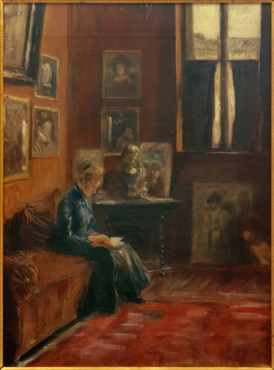 La lettrice nello studio nella casa di Starnberg da Fritz von Uhde