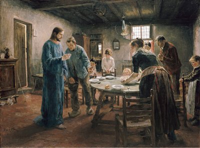 Preghiera prima del pasto da Fritz von Uhde